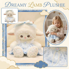 Peluche morbido e carino di agnello, 21 cm – Adorabile bambola di peluche per il compleanno dei bambini e compagnia durante le vacanze, compatibile