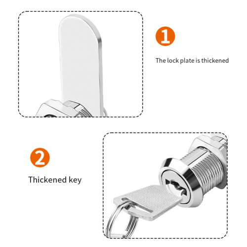 Zinc Alloy Cam Lock for Cabinets,Mailboxes,File Drawers,Secure Small Lock with 2 Keys (Multiple Sizes) 2