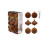 6 Pcs Flocked Christmas Balls, 8 cm, Brown 3
