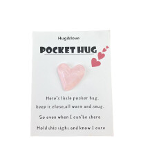 Cute Resin Floral Heart Pocket Hug Card – Mini Blessing Token, Love/Friendship Gift & Good Luck Charm for Valentine's, Birthday or Encouragement