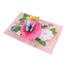 3D Pop-Up Butterfly Bouquet Greeting Card for Mother's Day, Teacher's Day & Special Occasions – Paper Sculpture Floral Card