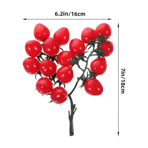 4pcs Simulation Cherry Tomatoes Home Kitchen Cherry Tomatoes Props Fruit Cherry Tomato 1