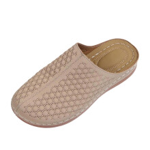 Khaki dames slippers met plateauzool en sleehak, opengewerkt, dikke zool, lichtgewicht en comfortabel voor binnen en buiten – Maat 36