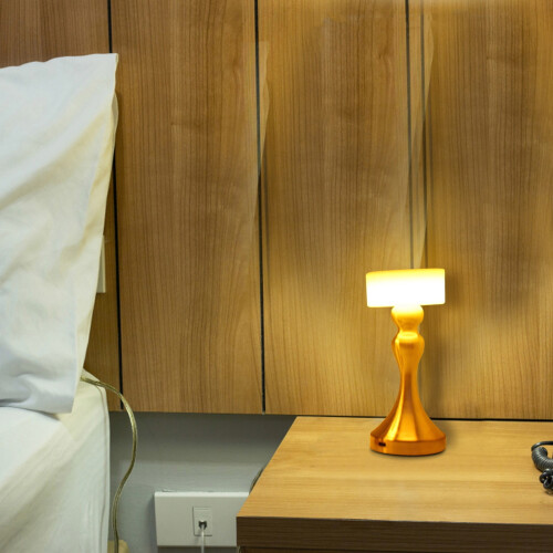 Rechargeable Dimmable Metal Touch Lamp Gold 1pc 1