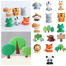 Forest Animal Cake Topper Tropical Jungle Safari Lion Giraffe Monkey Prof