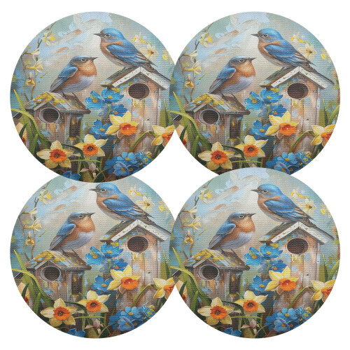 Round Bird Design House Placemat 1 Piece 1