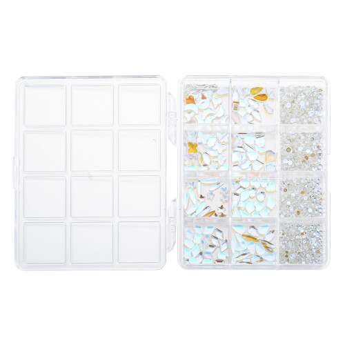 (Aurora) Shiny Nail Rhinestones Kit with Storage Box 2
