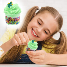 Niet-giftige, geurende boterpuree-slijm in een stevige verpakking met schroefdeksel – veilig voor kinderen om mee te spelen en te knutselen, blijft