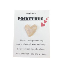 Cute Resin Floral Heart Pocket Hug Card – Mini Blessing Token, Love/Friendship Gift & Good Luck Charm for Valentine's, Birthday or Encouragement