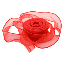 Gift Wrapping Ribbons, Mermaid Tail Sheer and Wave Design Ribbon for Present Decor Craft Wedding Party Supplies,Red