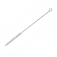 Brosse de nettoyage individuelle en acier inoxydable blanc 170 x 30 x 5 mm pour pailles, gobelets et cathéters. Brosse en nylon.