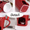 Ceramic fondue cups with forks red tealight set 3