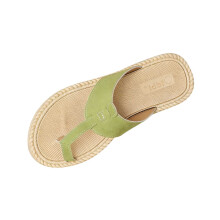 Green Womens Flip Flops Slippers Casual Summer Peep Toe Thong Sandals Flat Outdoor Indoor Comfortable Lightweight Simple Design Footwear Size 39