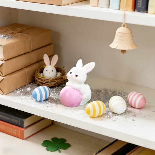 Easter Bunny Desktop Ornament Cute Rabbit Figurine