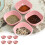 4-Inch Square Sauce Dish, 6pcs, Wheat Straw Material, Pink Kitchen & Dining 2