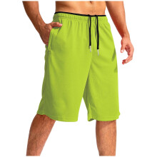 SYMOID Men's Quick-Dry Athletic Shorts Size XS Green - 100% Polyester, Adjustable Drawstring & Side Pockets for Gym, Basketball & Casual Wear