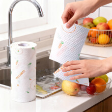 Disposable Kitchen Cloths 1PC, 7.87x3.15x3.15in, Polyester Paper Towels for Stains/Spills, No-Lint Scrubbing, White