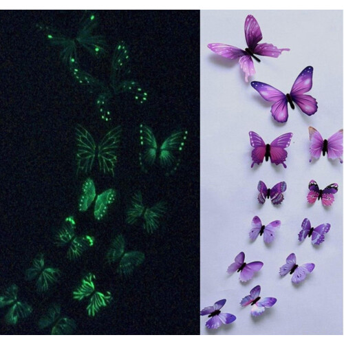 3D luminous butterfly sticker
