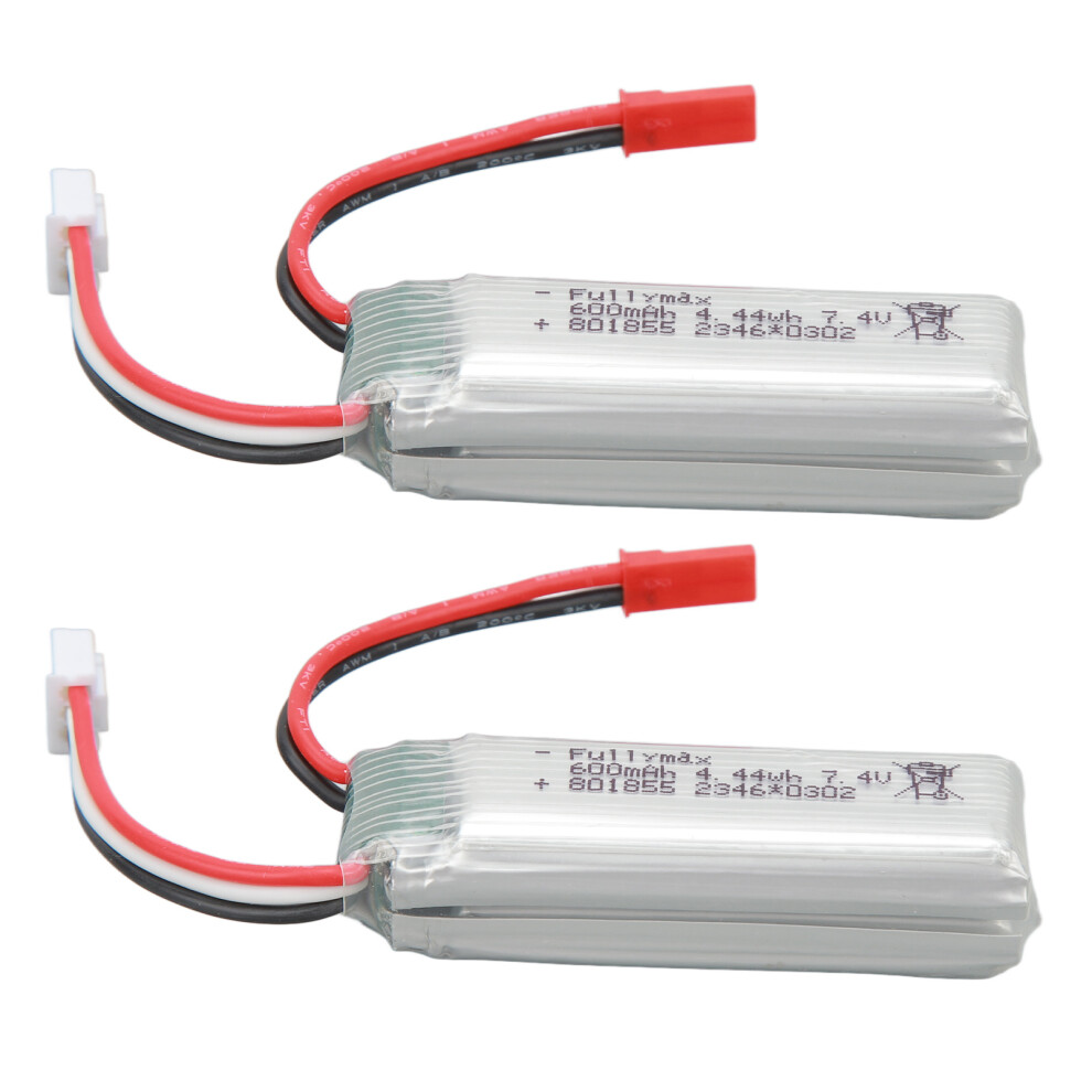 2Pcs 7.4V 600Mah Lithium Battery For Rc Airplane A280, Jst Plug 4101387620099