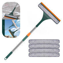 Double-Sided Glass Cleaner with Telescopic Rod – 2-in-1 Window Cleaning Kit, Compatible with High-Rise & Household Use