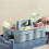 Sturdy Plastic Storage Bin Ergonomic Handle and Divideds Compartments for Garage Tool Organization 8