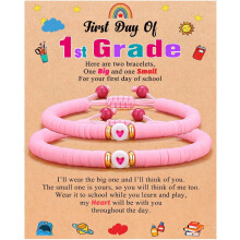 First Day of Preschool/Kindergarten/1st Grade/2nd Grade/School Gift, Back to School Bracelet Mommy and Me Dad and Son