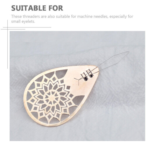 5Pcs Needle Threaders Copper Threading Assistance Elderly Friendly Rose Gold 2