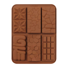 Chocolate Molds,6 in 1 Silicone Break Apart Silicone for Wax Melts Non Stick Homemade Protein and Energy Bar Mould,Include:1*Chocolate Mold