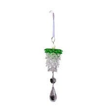 Clear Acrylic Pine Cone Pendant Christmas Tree Decoration, Green, 6.3" x 1.9", with Rope – Festive Holiday Decor