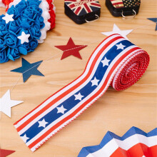 Patriotic Wired Ribbon, Stars & Stripes Red White Blue for 4th of July, Memorial Day, Veterans Day Crafts & Decor