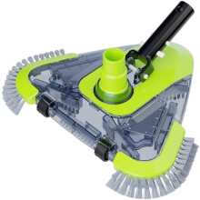 Upgrade Pool Vacuum Head with Wheels, Side Brushes, Rotatable Hose Adapter, Weighted Triangular Design – Compatible with Inground & Above Ground