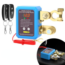 240A Kill Switch 12V Remote Battery Disconnect Switch with Led Voltage Display Automatic Power Shut Off Switch Anti Theft for Auto Car Truck Boat