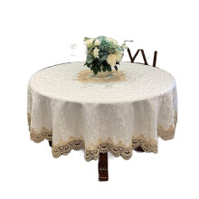 Round lace tablecloth embroidered jacquard 1 piece