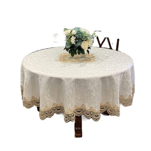Round lace tablecloth embroidered jacquard 1 piece