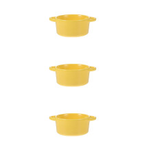 3Pièces Bols Céramique Orange À Double Anse, Multi-Usage Cuisine