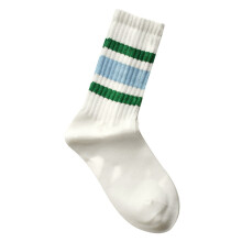Japanese Style Sporty Retro Striped Mid Calf Socks for Women and Men Casual Athletic Crew Socks with Thick Lined Design for Everyday Wear