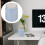 Table Wastebin Desktop Trash Can Blue Plastic 1Pcs 1