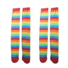 ULTNICE 2 Pairs Clown Cosplay Stockings Polyester Long Socks for Daily Decoration and Dance Performance