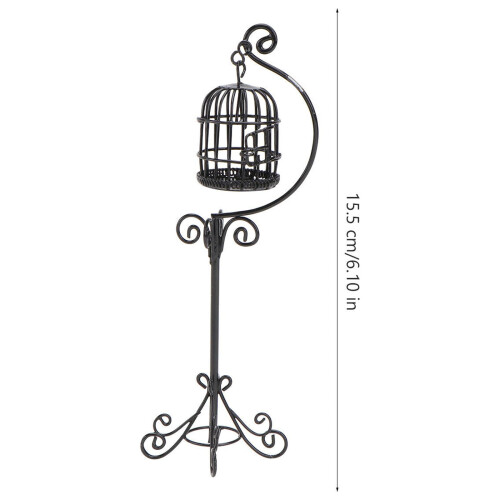 Mini Birdcage with Bracket Outdoor Decorative Accessory 1