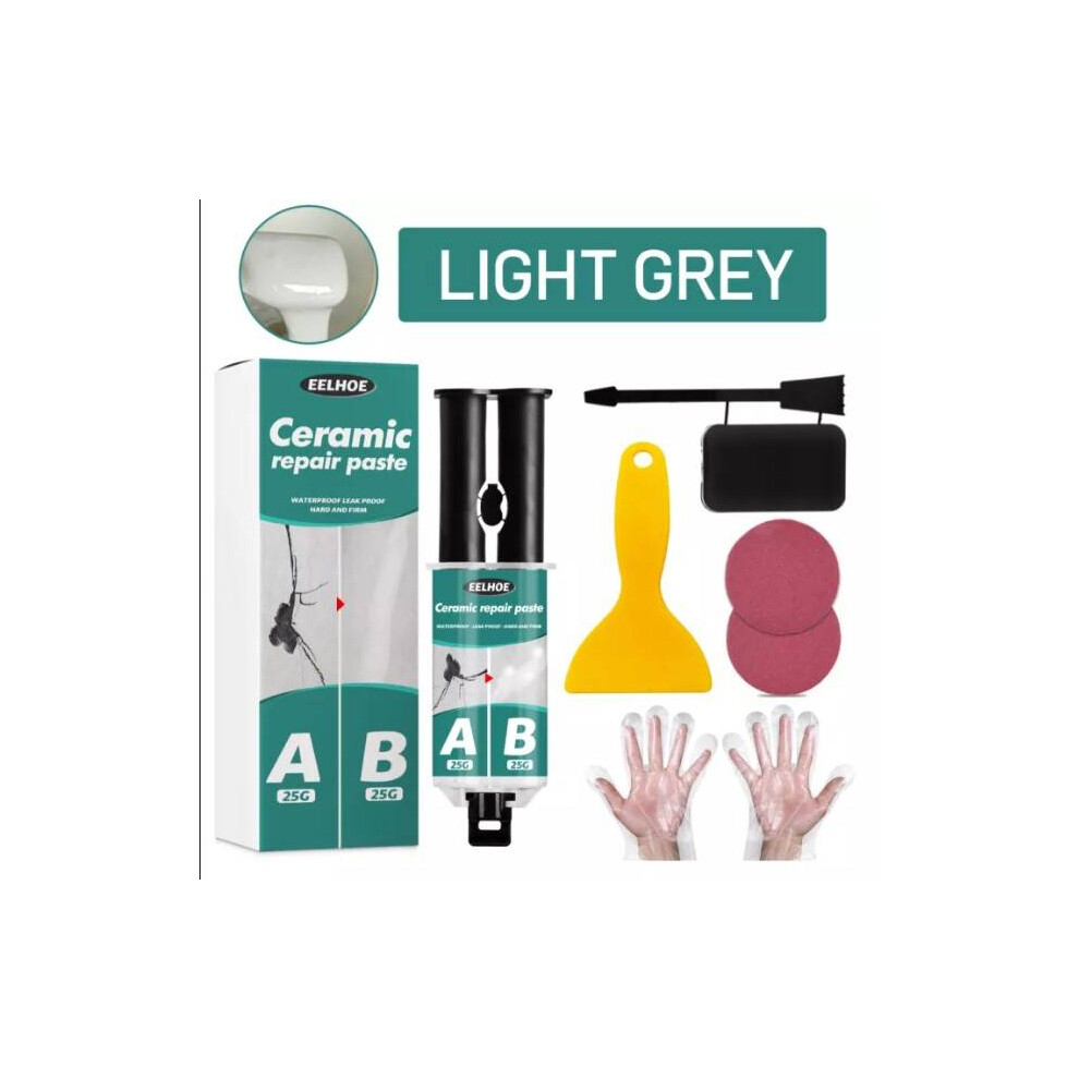 (Light Grey) Tile Repair Glue Set - Waterproof Epoxy Grout Filler 6253032982415