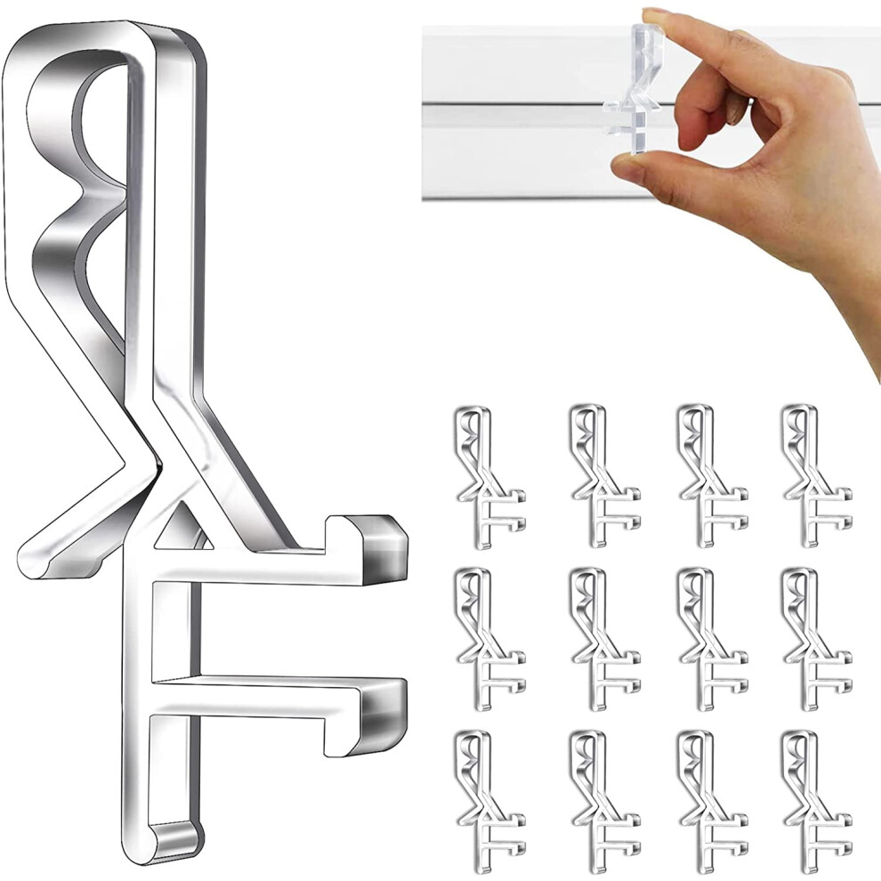 Hidden Channel Valance Clips, 1-7/8Inch Clear Plastic Clips For The Valance With A Groove In The Back 9044386937025