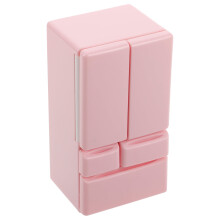 FRCOLOR 1:12 Scale Mini Dollhouse Refrigerator, Double Door Mini Fridge for Miniature Kitchen, Pretend Play Toy & Photo Prop