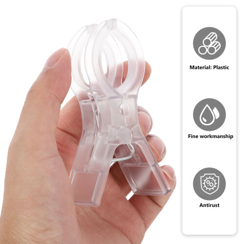 8Pcs Quilt Clips Towel Clips for Beach Chairs Double Thickness Plastic Windproof 1