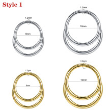 16G Titanium Nose Ring Hinged Clicker Septum Piercing Ear Helix Piercing Jewelry-Style 1-10mm-Silver