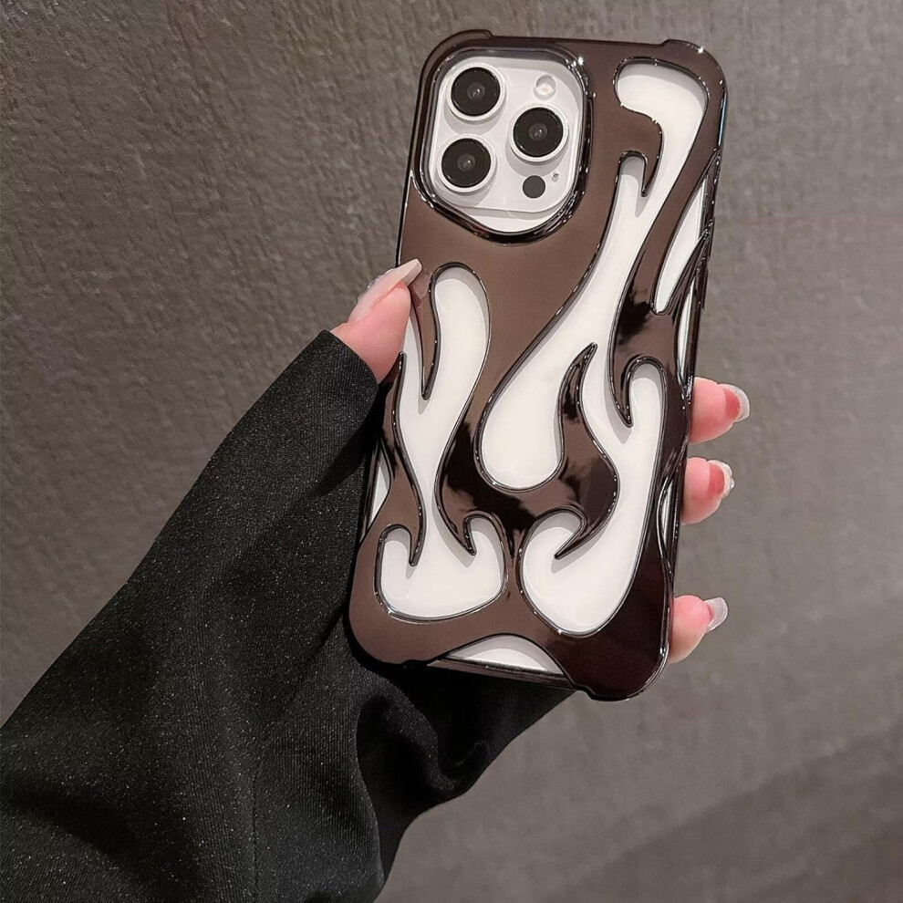 Iphone 14 Case (6.1", 2022) – Electroplated Glossy Flame Design, Hollow Heat Dissipation, Shockproof, Luxury Protection, Compatible With Iphone 14 9044386937704