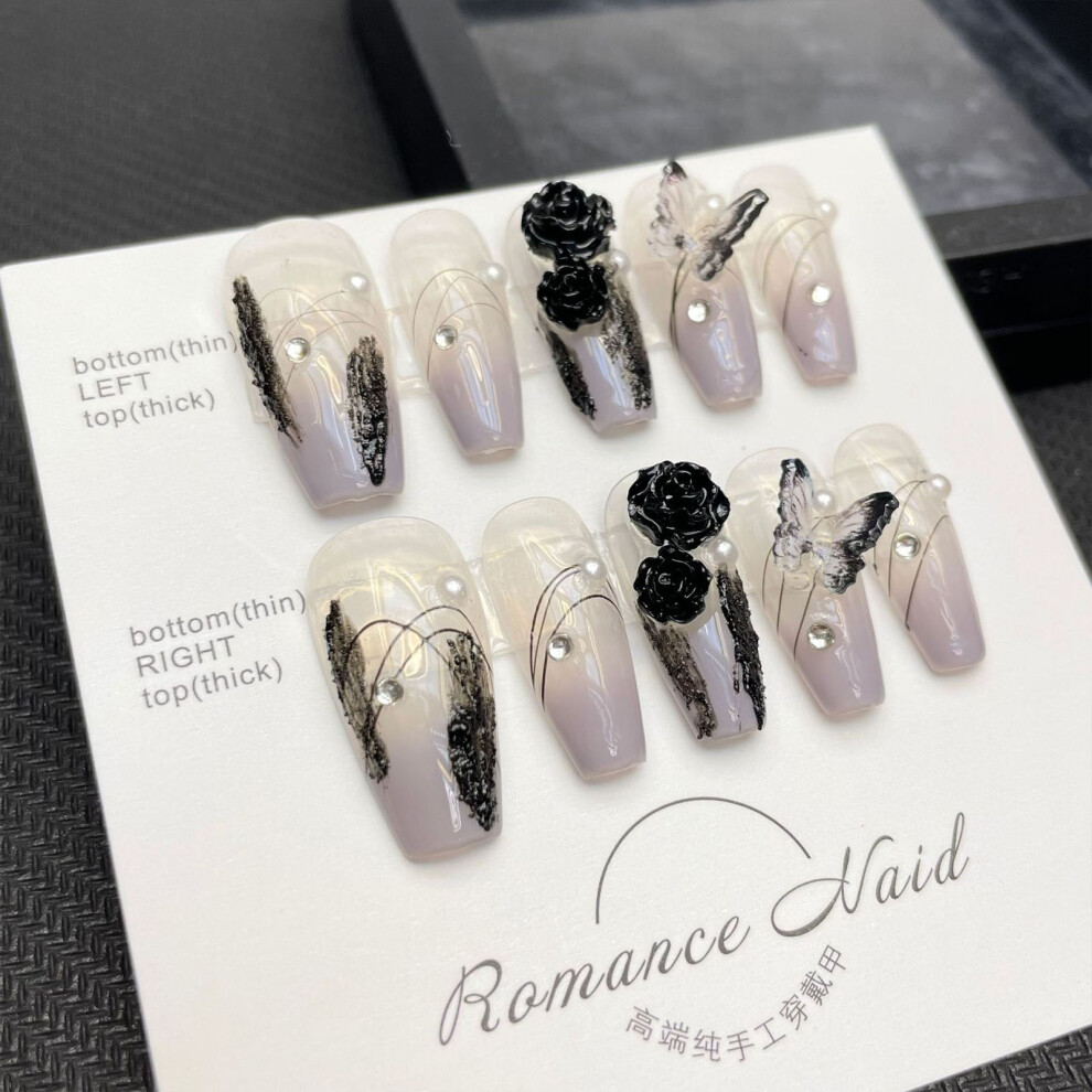 Dachuang Beauty (L) Gradient Purple Press-On Nails, Smooth Edge