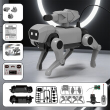 Remote-Controlled Mechanical Dog Toy, Children's Remote Mechanical Dog Assembly Intelligent Technology Boy Toy