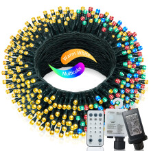 Warm White to Multicolor 197ft 580LED Christmas Lights, UL588 Certified, Waterproof, Timer & 8 Modes, Indoor/Outdoor Decor – Compatible with