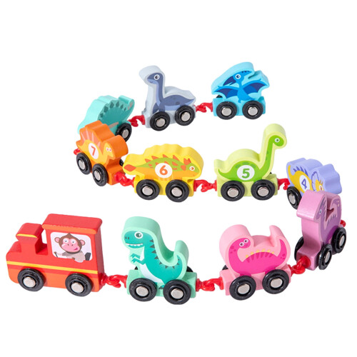 Dinosaur Pull-Along Number Train Wooden Toy 0-9 1