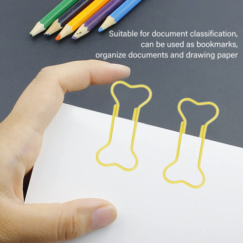 100pcs Black Bone Shape Paper Clips, Lightweight Document Organizer 2